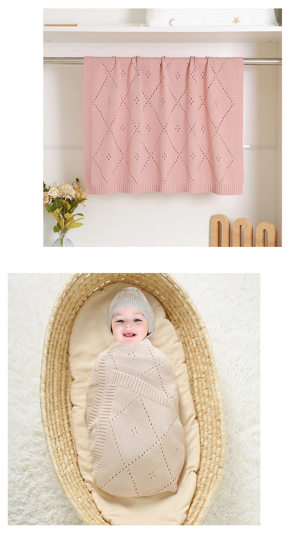 90*70cm Cotton Baby Blankets Knit Newborn Boys Girls Sleeping Covers Stuff for Stroller Bed Best Comfort Infant Toddler Cellular