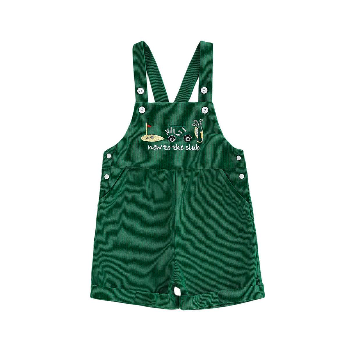 0-4Y Toddler Baby Boys Girls Golf Overalls Shorts Corduroy Embroidery Sling Short Pants Kids Summer Casual Outfit