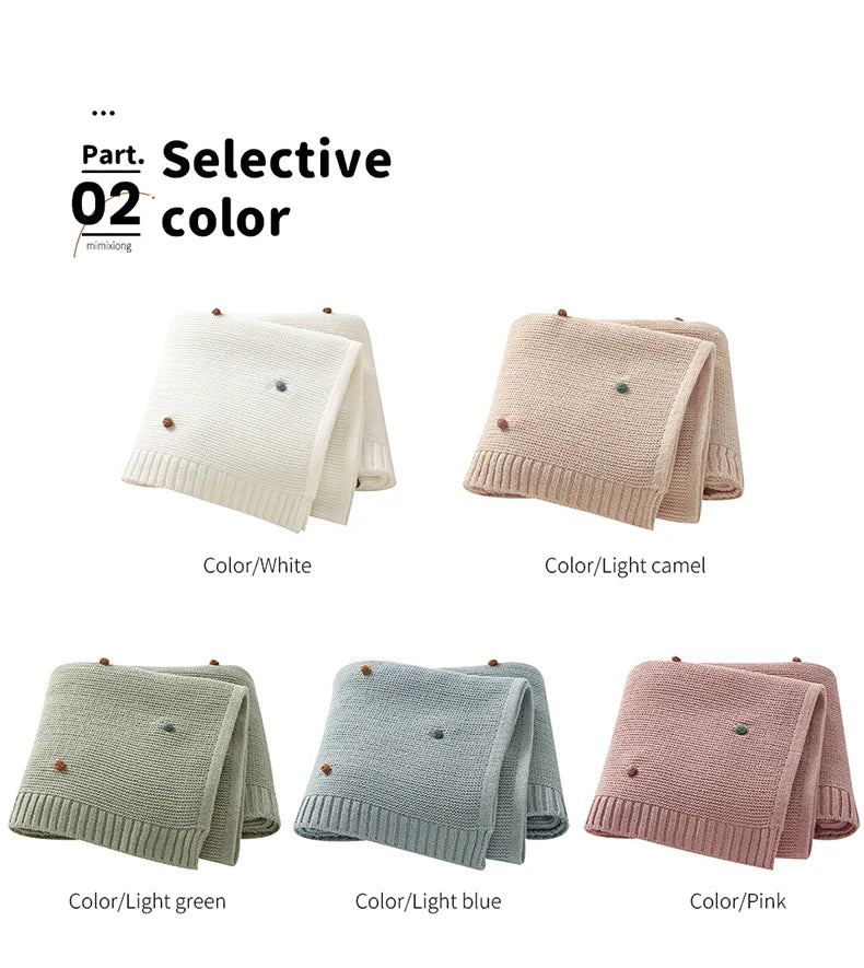 Baby Blanket Knit Stroller Swaddling 90*70CM Sleeping Sack Fashion Colored Dot Newborn Girls Bedding Quilt Boys Plaid Super Soft