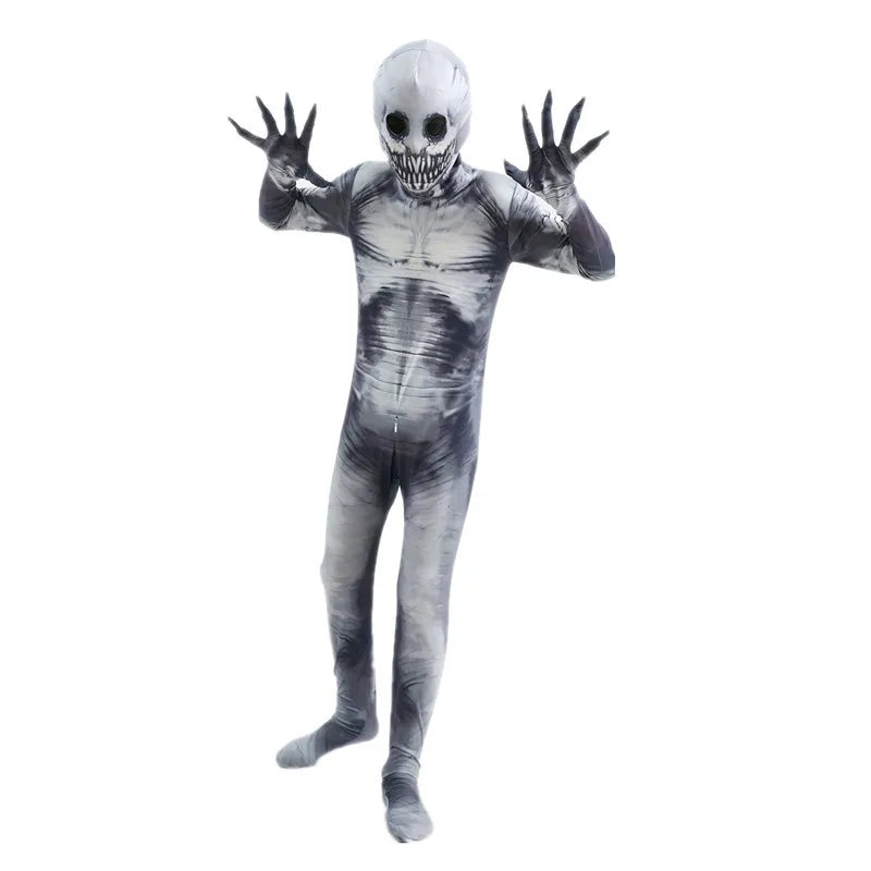 Children Horror Onesie Halloween Printed Zipper Costume Kids Party Performance Costume Dress Up Carnival