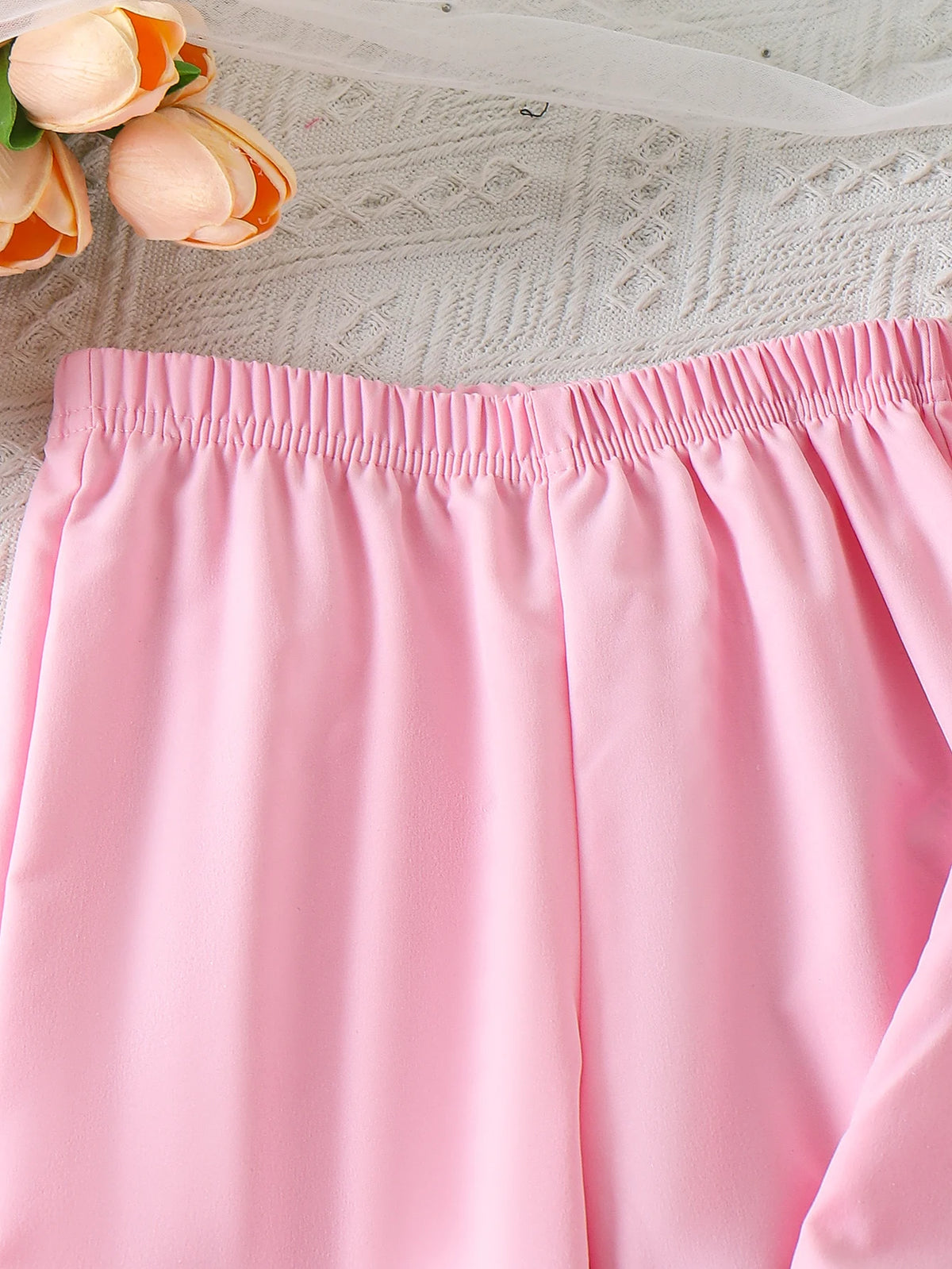 Cross-border Summer New Girl Sweet and Comfortable 4-7 Years Old Pink Top + Pantsuit