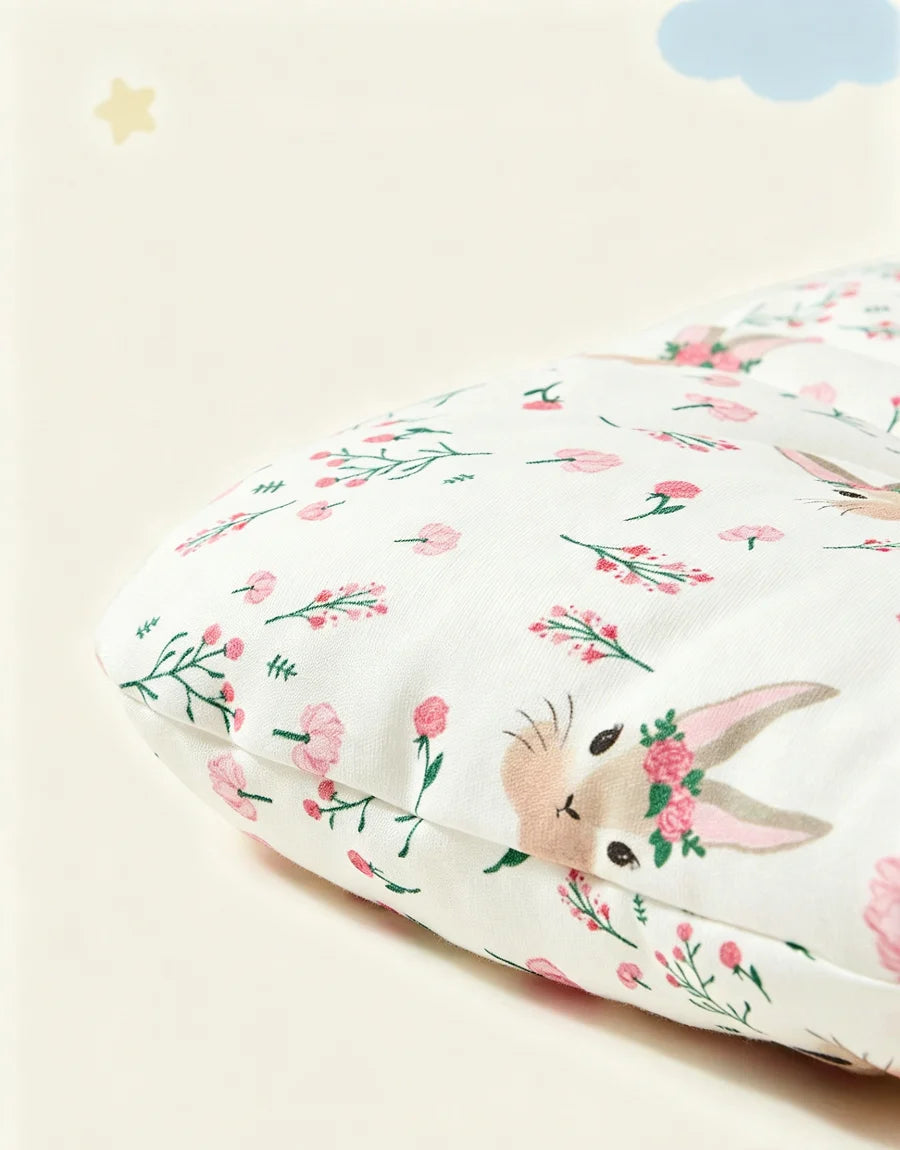 1Pc 100% Cotton Soft Comfortable Floral Rabbit Shaped Kids Pillow