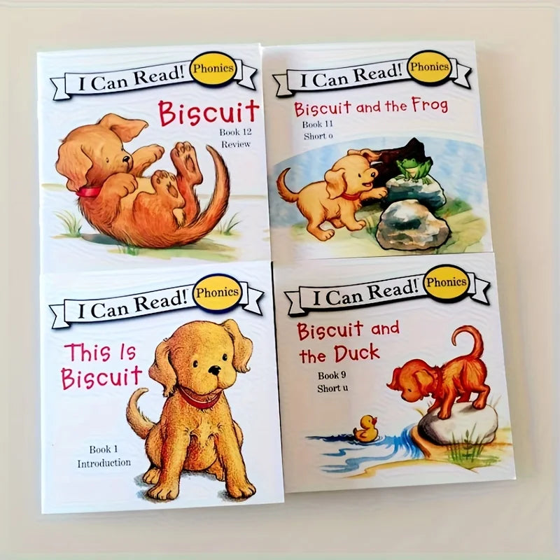 Phonics Readers 12-Book Set,Biscuit The Dog Children's Books for Early Learning, English Beginner Reading Collection,Sekx Tablet