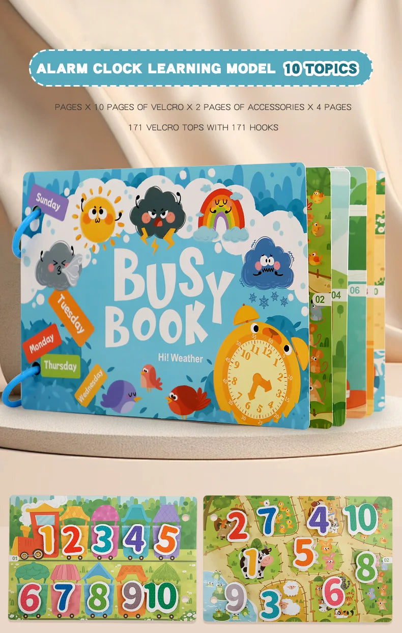 Montessori Baby Busy book My First Quiet Book Paste Early Learning Education Ty Children Toy Matching Game for Babies 2 3 Years