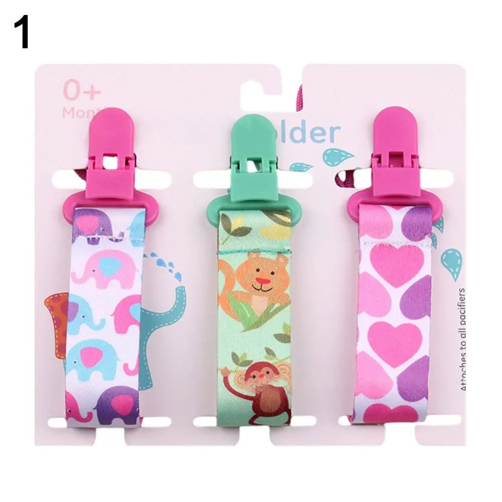 3 Sets of Dummy Pacifier Clips Baby Care Nipple Holder Baby Pacifier Chain Brackets Carrying Pacifier Brackets Gifts