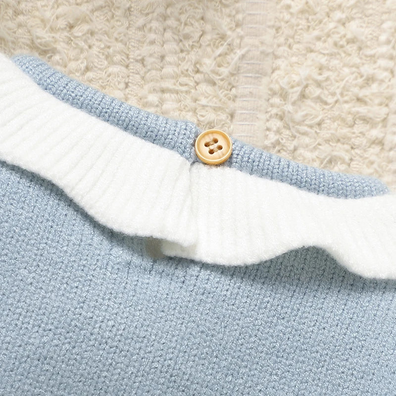 Baby Clothes Sets Winter Warm Knitted Newborn Boys Girls Long Sleeve Sweater Shorts+Pants Outfits 2pcs Infant Autumn Suits 0-18m