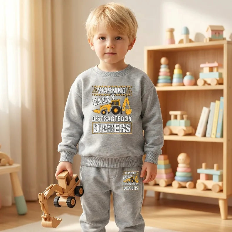 2026(1-8 Years Old) Boys Fashion Tracksuits Kids O Neck Hoodies Long Pants Two Piece Sets Autumn Child Sport Clothes Suit New