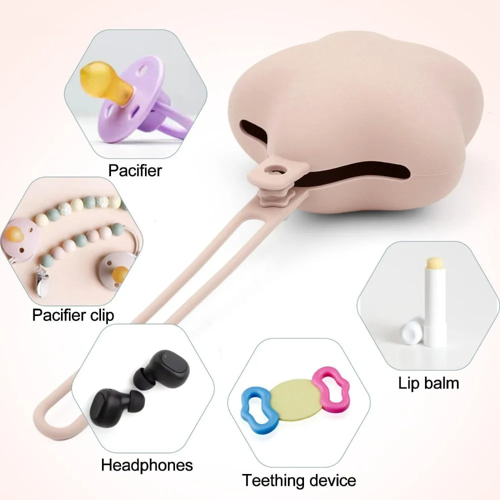 1PC Baby Pacifier Holder Bag Food Grade Silicone Infant Portable Soother Container Box Nipple Storage Box Cases Accessories