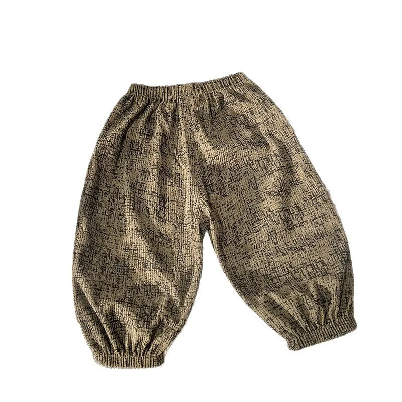 1 to 6 Years Spring Printed Casual Sweatpants Kids Girls Boys Corduroy Pants Loose Design Soft Children Trousers