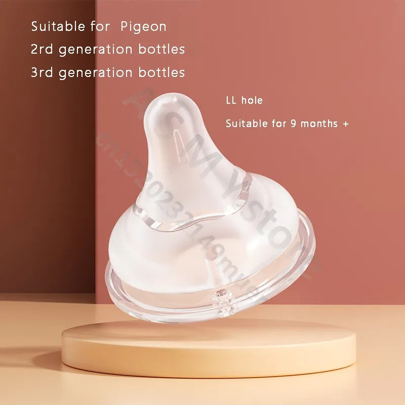 Baby nipples /for pigeon 2nd / 3rd generation bottles, silicone natural taste, wide diameter 5CM universal nipple/