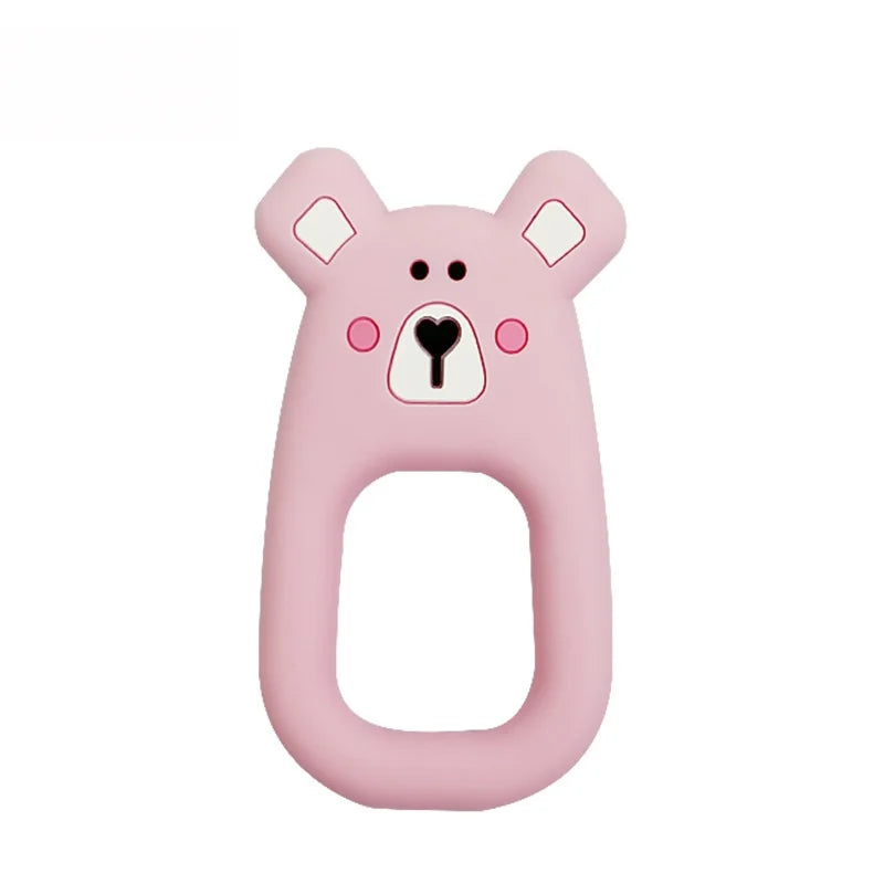 Baby Teether 0 To 6 Months BPA Free Silicone Chewing Teething Toy Pacifier Chain Making Cartoon Animal Pattern Silicone Baby Toy
