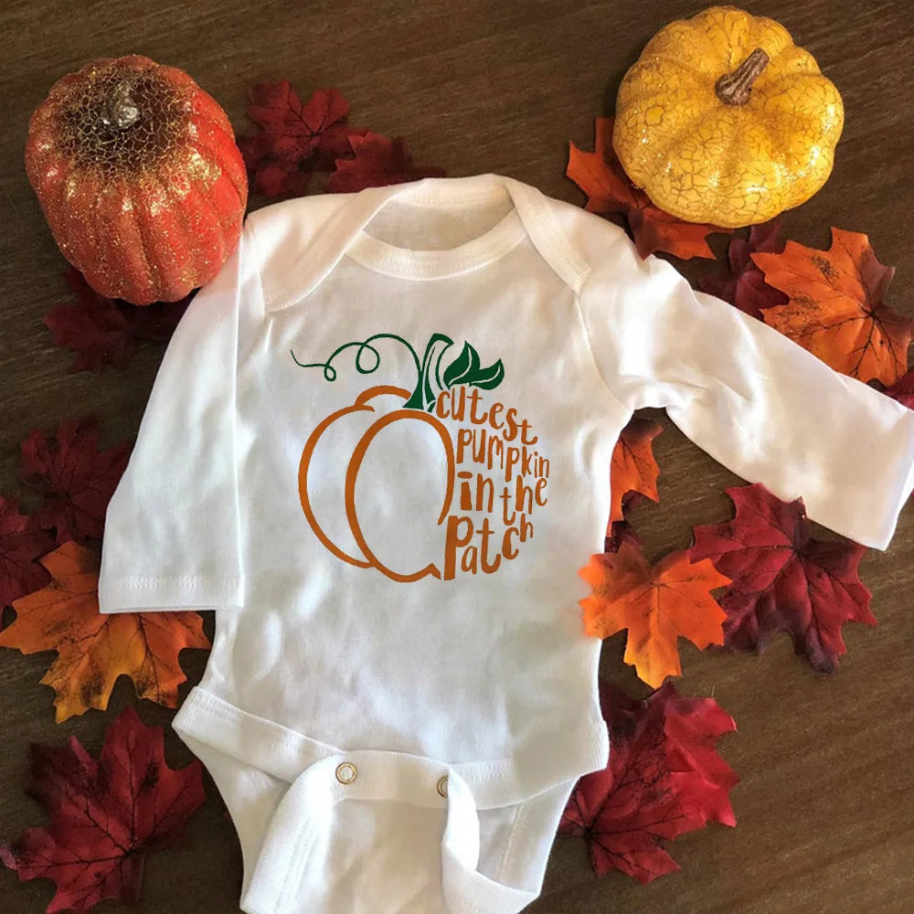 Newborn Baby Girl Pumpkin Bodysuit Halloween Outfit Party Princess Baby Clothing Baby Girl First Halloween Party Gifts 0-24M