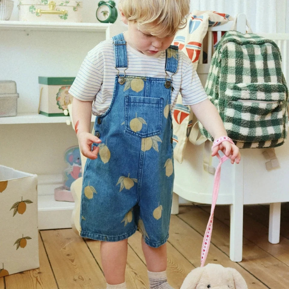 26 KS Toddler Girls Denim Overalls Boys Lemon Jacket Jeans Girl Cat Vest Dress Children Clothes Set Kids Fashion Outerwear Pants
