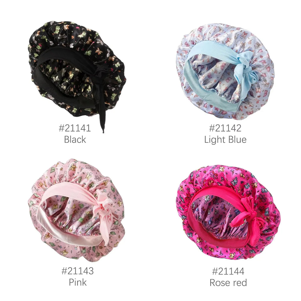 Satin Bonnet for Baby Hair Care Night Sleep Silk Beanie Hat Newborn Baby Girls Children Sleeping Bonnets Cap Kids Cooking Hat