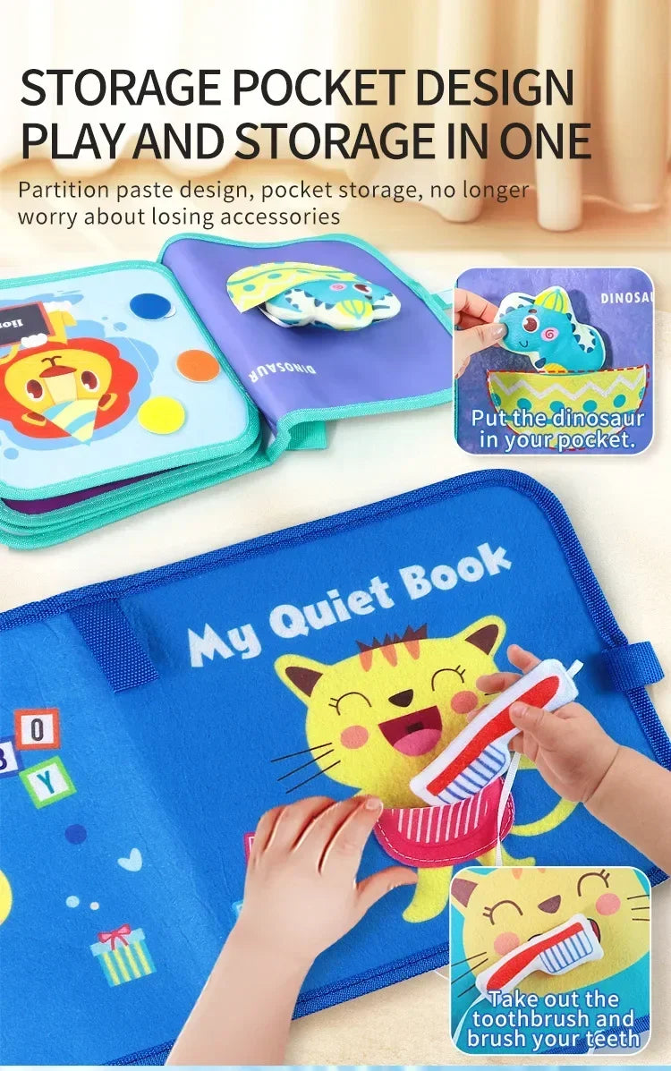 Montessori Busy Book for Toddlers, Activity Books for Airplane Car, Sensory Travel Toys, Preschool Learning Toys For Boy & Girl