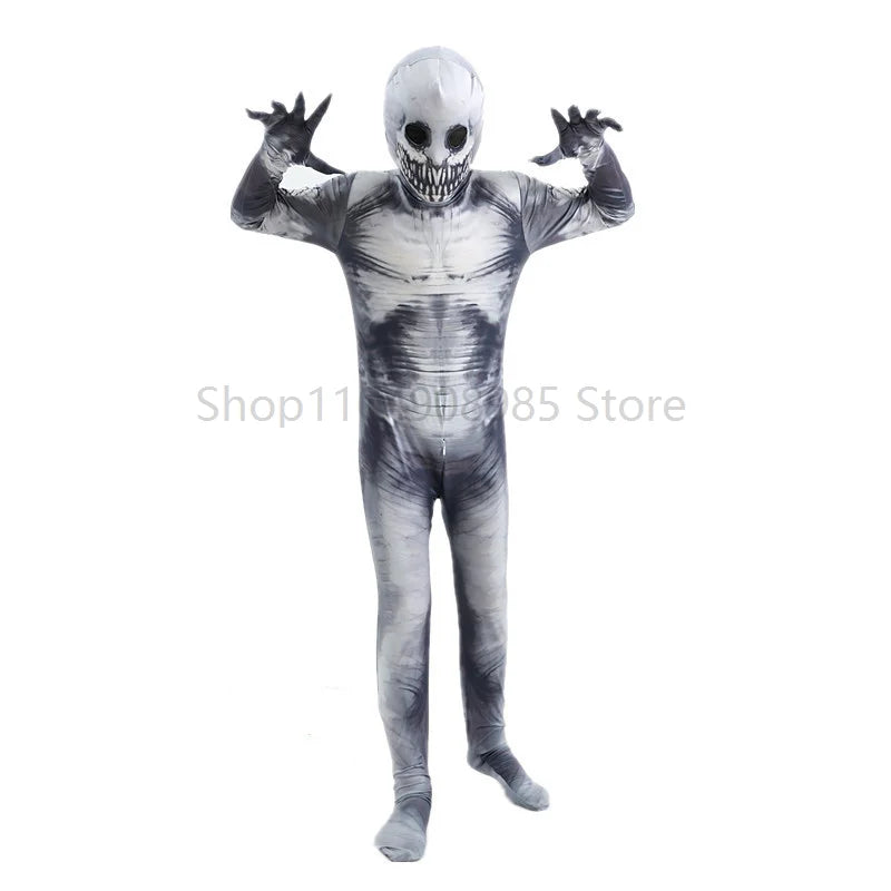 Children Horror Onesie Halloween Printed Zipper Costume Kids Party Performance Costume Dress Up Carnival
