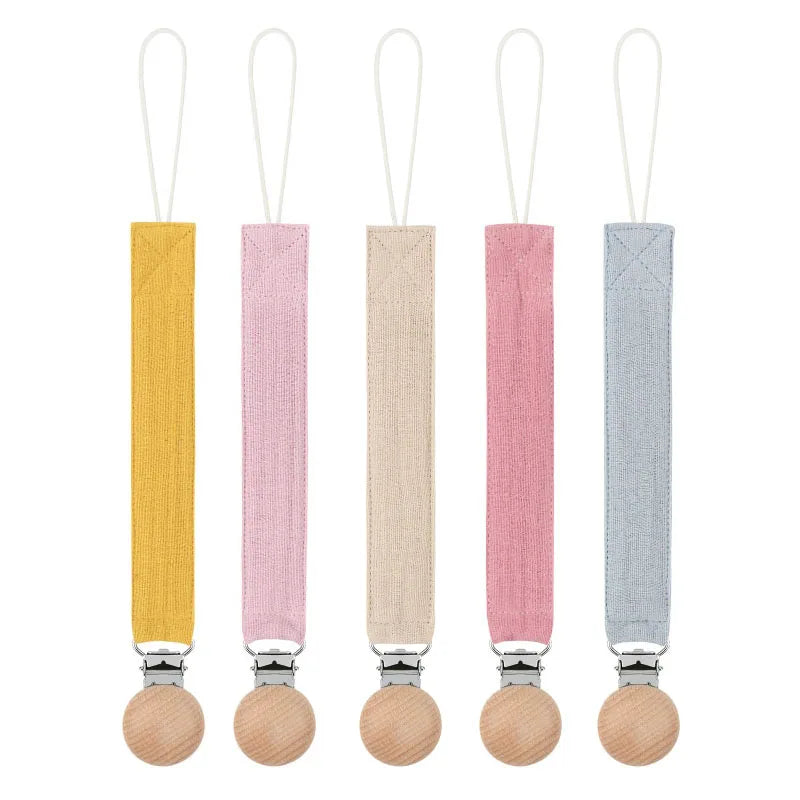 5pcs Baby Pacifier Clips Cotton Pacifier Chain Nipple Bracket Holder For Nipples Toddler Toy Dummy Clip Baby Shower Gift