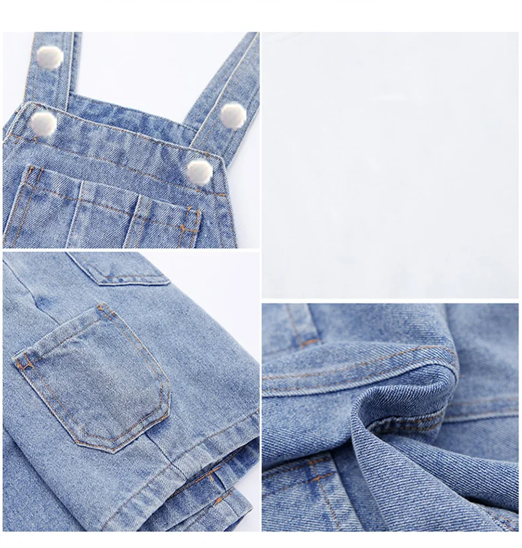 Children's Overalls Pants Boys New Summer Short Jumpsuit New Baby Trousers Bib Jeans Kids Denim Shortalls Age 4 To 14 Years Old
