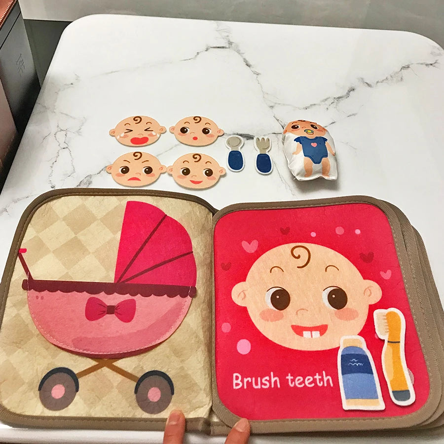 Early Education English Interactive Cognitive Cloth Books Baby Learning Books Baby Soft Books Children's Toys