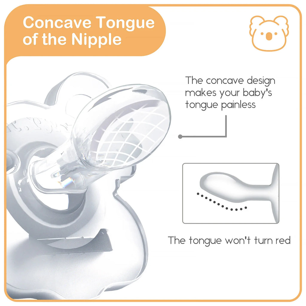 TYRY.HU 2PCS Koala Silicone Baby Pacifier Food Grade Newborn Soother Solid Color Silicone Nipple Dummies for Bebe
