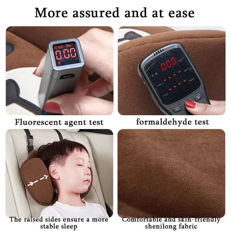 1Set Car Cute Cartoon Pillow Car Mounted Child Sleeping Pillow Car Removable Comfortable Breathable Headrest Lumbar Support