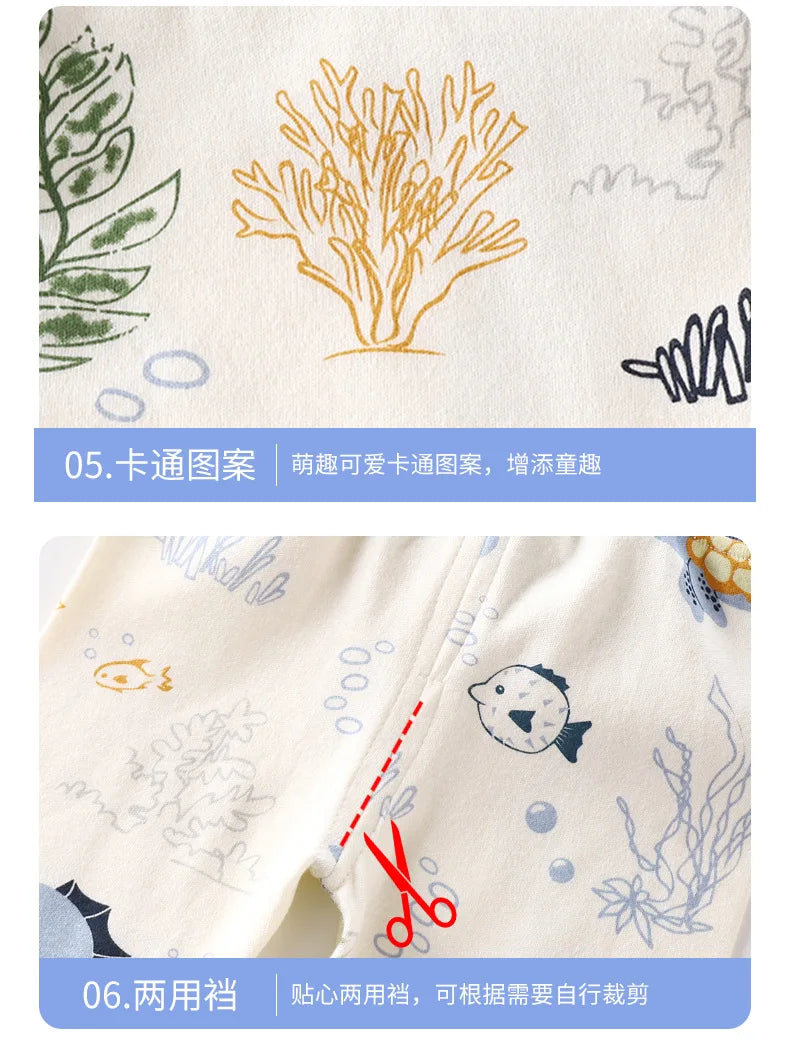 Newborn Boys Girls Pure Cotton Warm Pajamas Cute Cartoon Print Long Sleeve Pyjamas Toddler Baby Autumn Sleepwear Clothing Sets