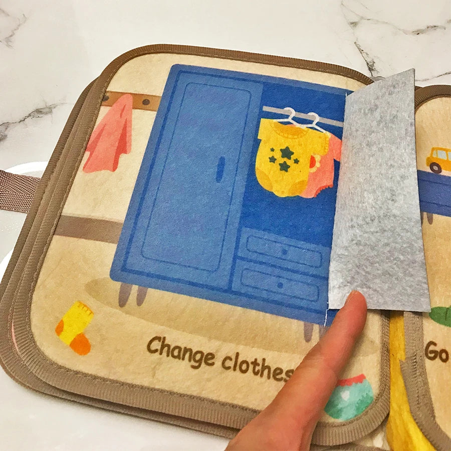 Early Education English Interactive Cognitive Cloth Books Baby Learning Books Baby Soft Books Children's Toys