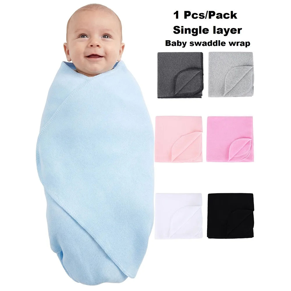 0-6 Months Baby Swaddle Blanket Single-layer Newborn Solid Color Sleep Swaddle Baby Wrap Newborn Hospital Room Swaddle Blanket
