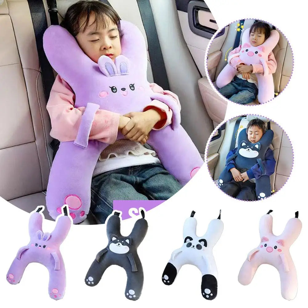 Car Children's Pillow Comfortable And Breathable Car Waist Pillow Child Cute Sleeping Car-Mounted Headrest Cartoon Support B0N1