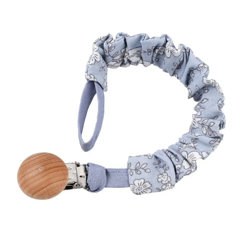 Baby Cotton Pacifier Chain Beech Wood Clip Infant Teething Toys Holder For Nipples Teether