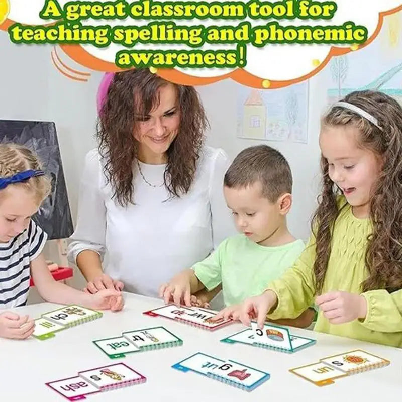 Reading Cards 30 Read and Rhyme FlipBooks Word Family Build Books Flash Cards kindergarten Vocabulary Educational Reading Game
