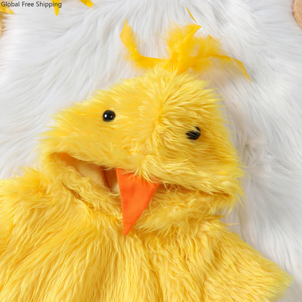Halloween Christmas Party Baby Girl Boy Cosplay Chicken One-piece Clothes Cute Plush Short-sleeved Hooded One-piece Pants Set