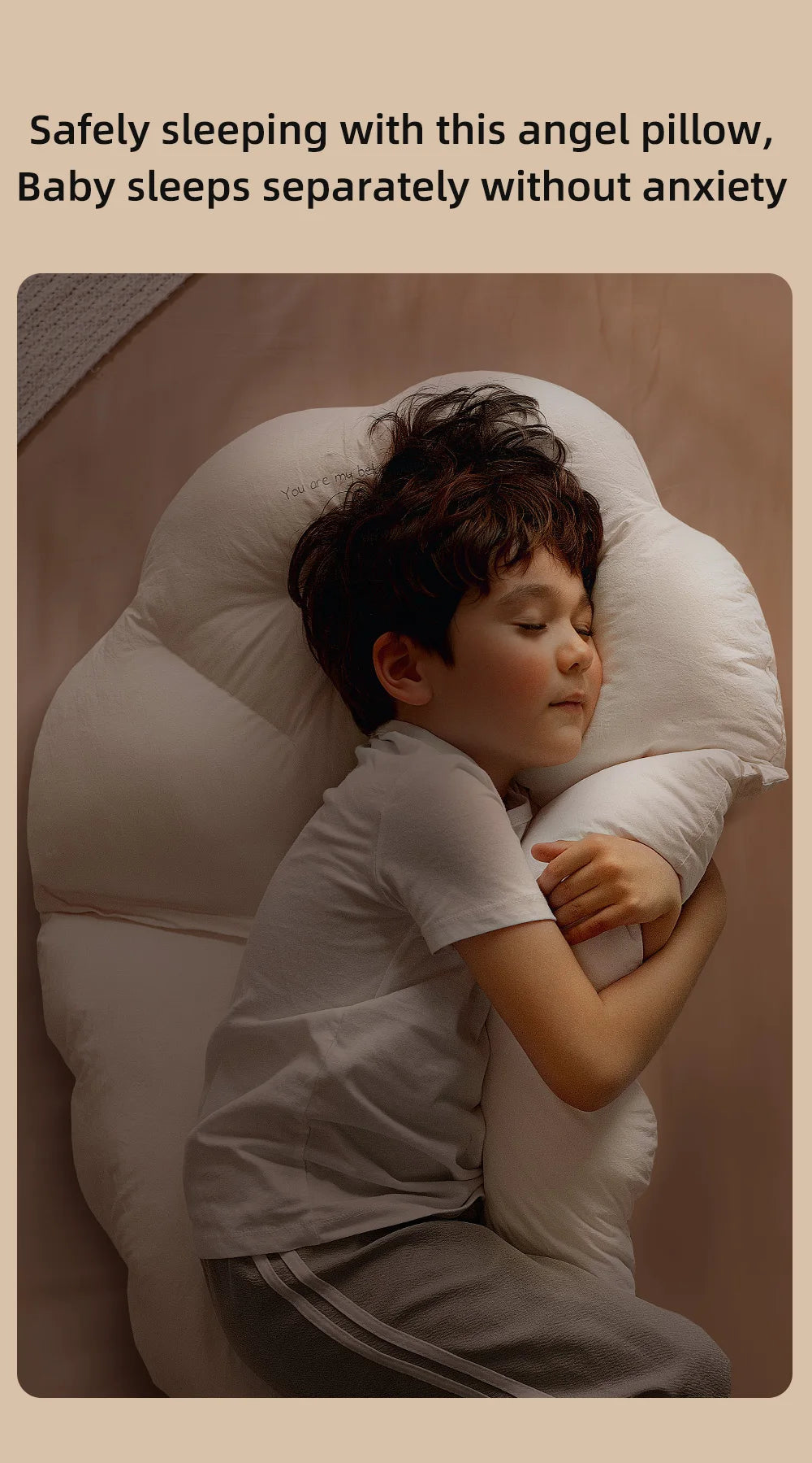 Sunveno Kids Pillows Removable Surround-Style Children Sleep Pillow Cuddle Cushion Soothing Pillow for 2-6 Years