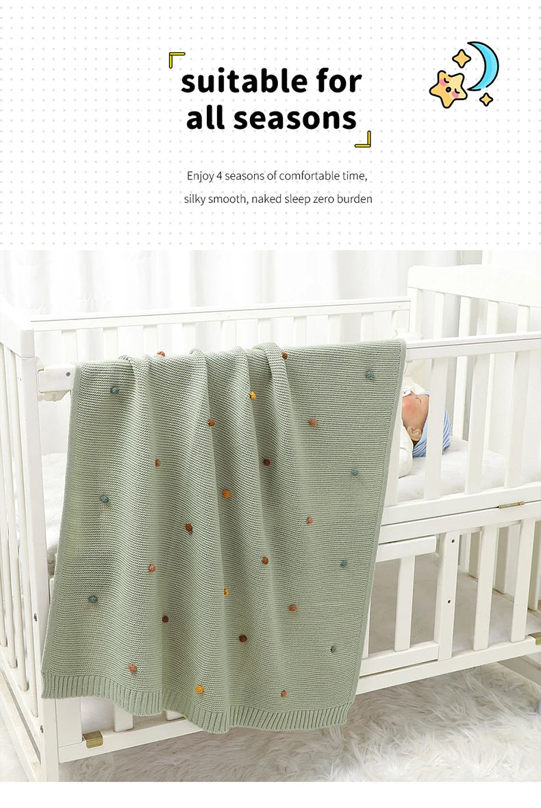 Baby Blanket Knit Stroller Swaddling 90*70CM Sleeping Sack Fashion Colored Dot Newborn Girls Bedding Quilt Boys Plaid Super Soft