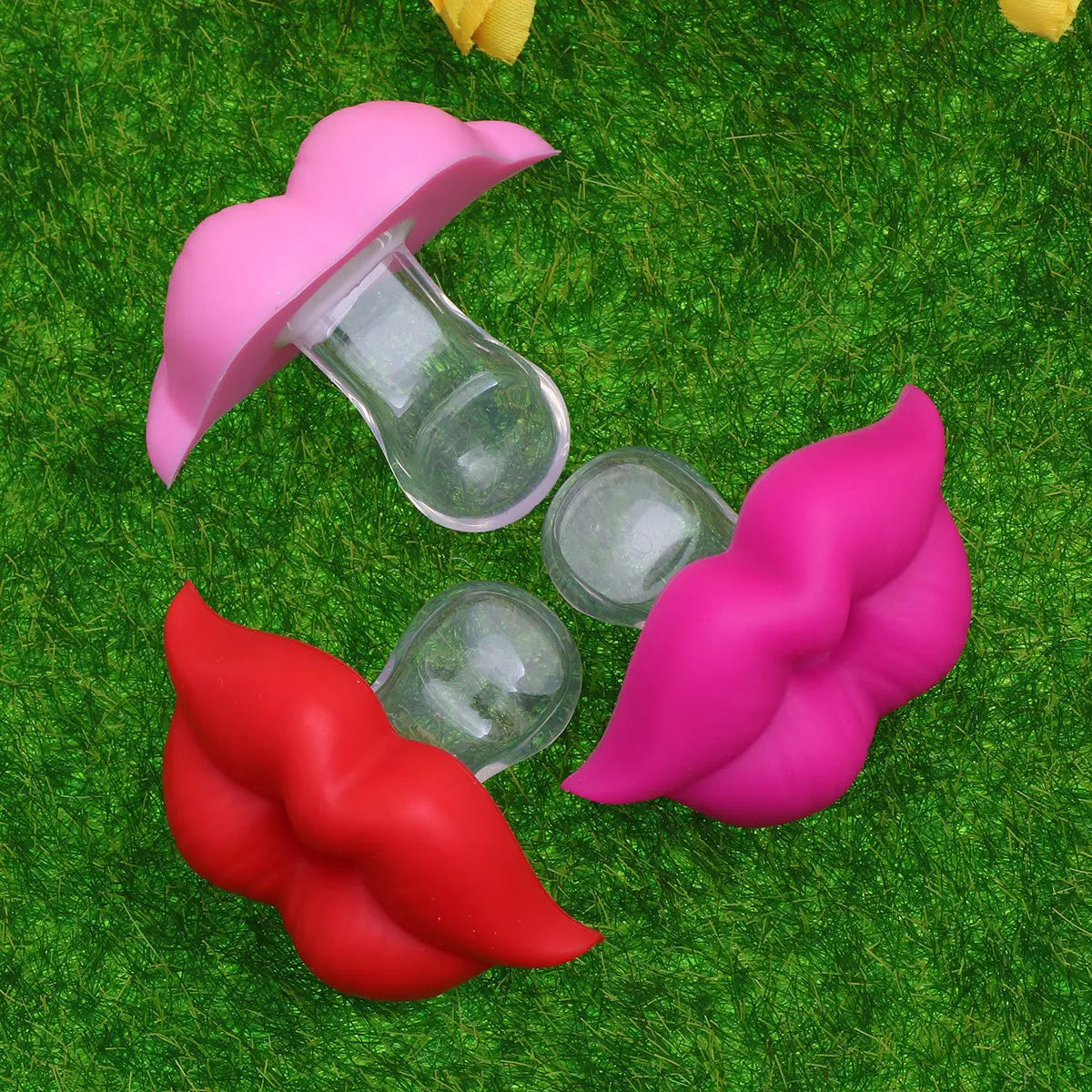 3Pcs Pacifier for Lip Shape Silicone Infant Pacifier Gentle Soothing Tool for Teething Calm Sleep Gift