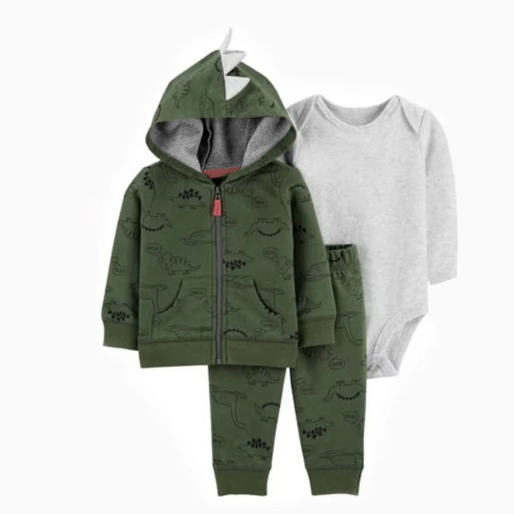 3pcs Baby Clothes Set for Newborns Toddler Girl Boy Clothes Hooded Jacket Trousers + Bodysuits 3pcs Child Sets Infant Outfits