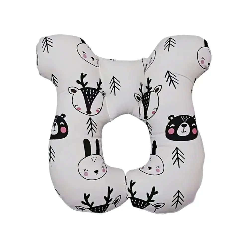 Baby U-shaped Neck Support Pillow Soft Cotton Travel Headrest for Car Seat Stroller Airplane Toddler Cushion for 0-3 Years Old