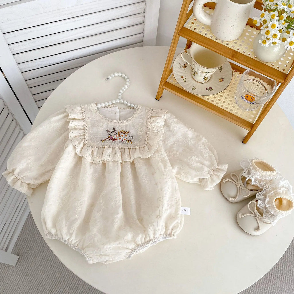 Newborn Baby Clothes Girl Spring Summer 2025 Floral Lace Baby Girl Romper Clothes Cotton Infant Baby Bodysuit Girl Jumpsuit