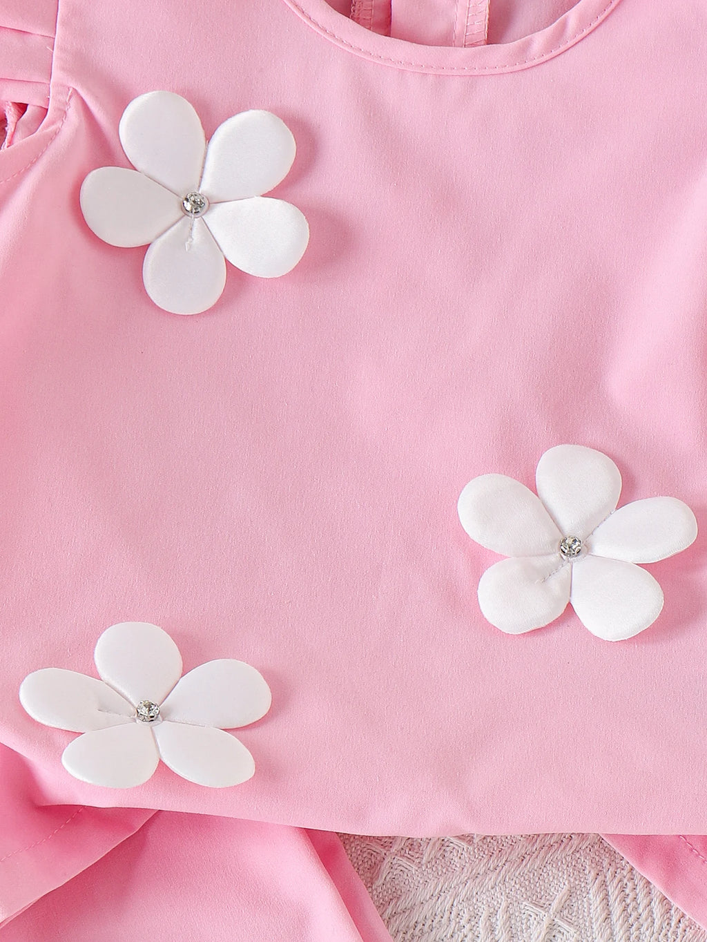 Cross-border Summer New Girl Sweet and Comfortable 4-7 Years Old Pink Top + Pantsuit