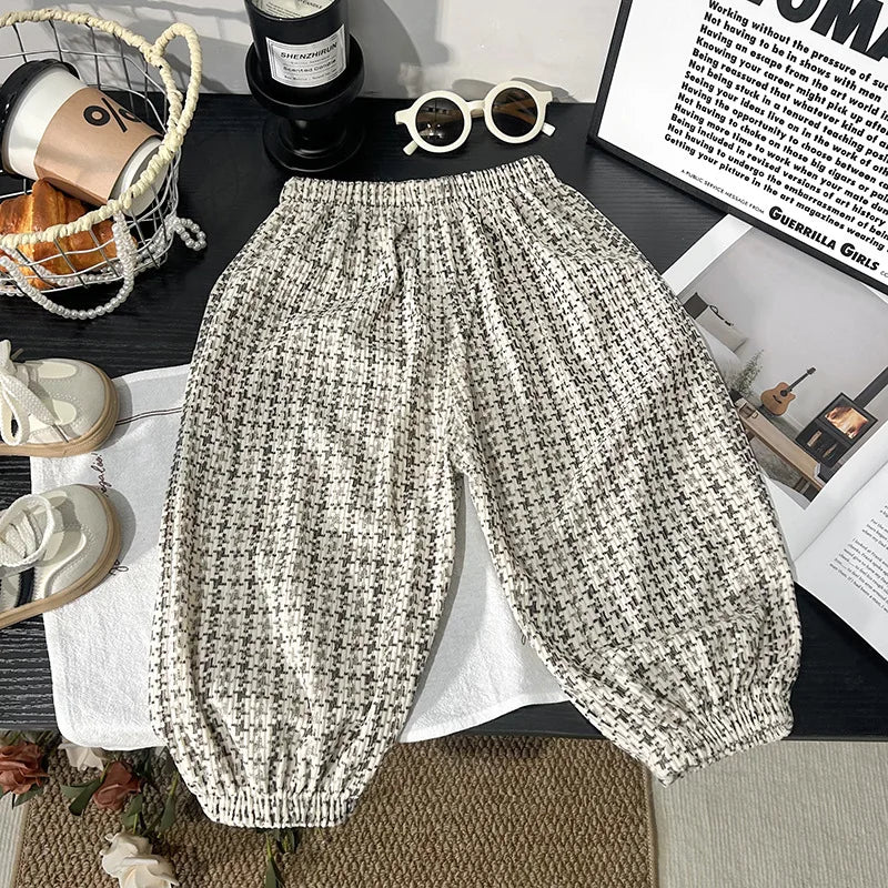 1 to 6 Years Spring Printed Casual Sweatpants Kids Girls Boys Corduroy Pants Loose Design Soft Children Trousers