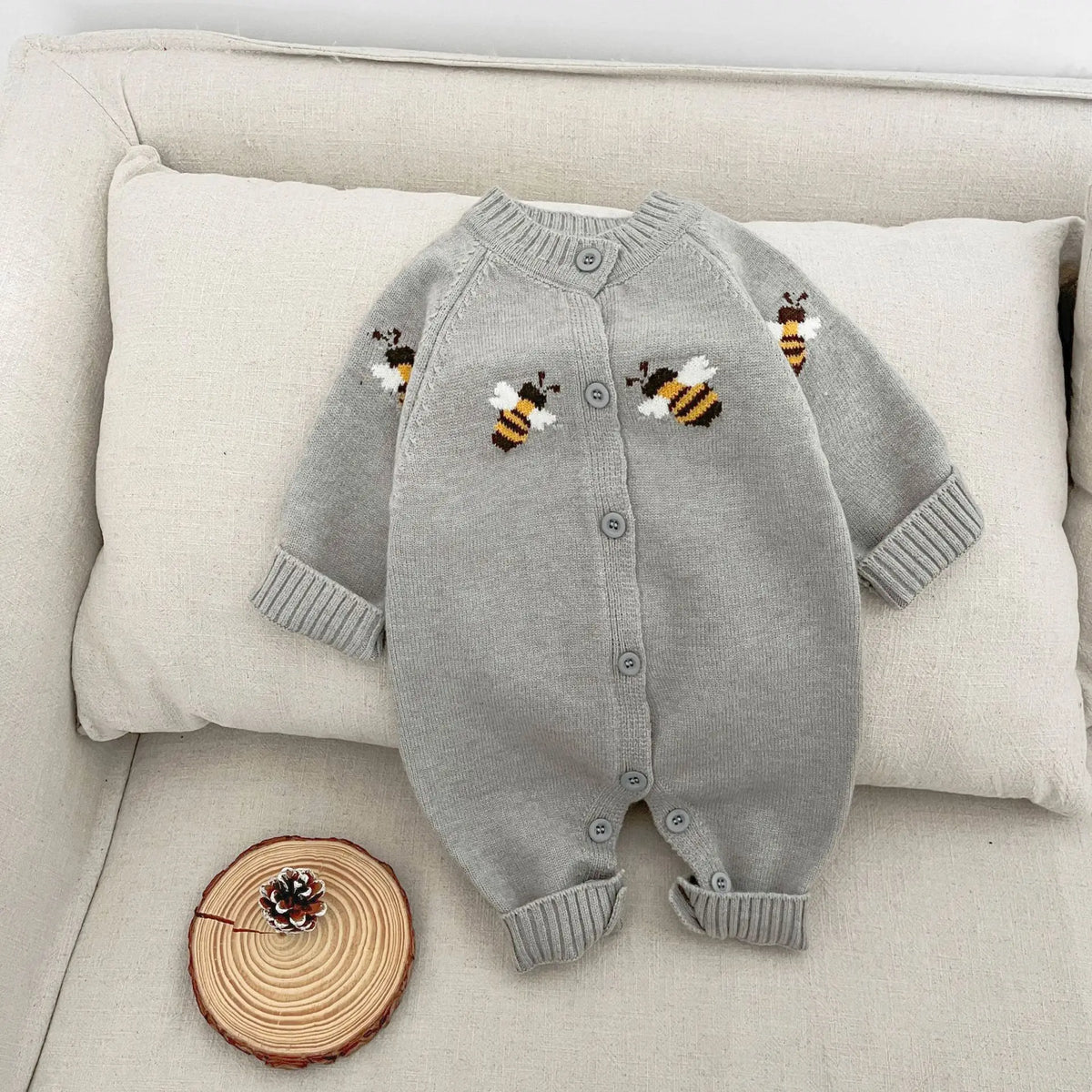 Newborn Baby Clothes 2026 Spring Boys' and Girls' Sweaters Jumpsuit Cute Cartoon Knitted Climbing Clothes