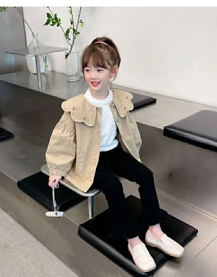 2-12 Years Girls' Coat Spring and Autumn New Style Korean Edition Children's Jacket Casual Windbreaker