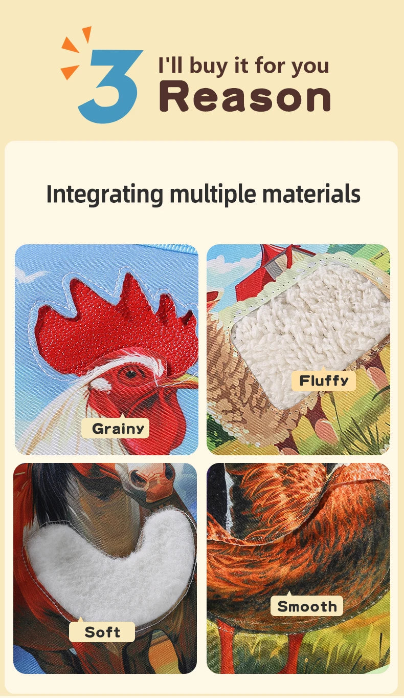 Children's Enlightenment and Early Education Cognitive Picture Books Simulated Animals Unstoppable 3D Books Touch Books Farm