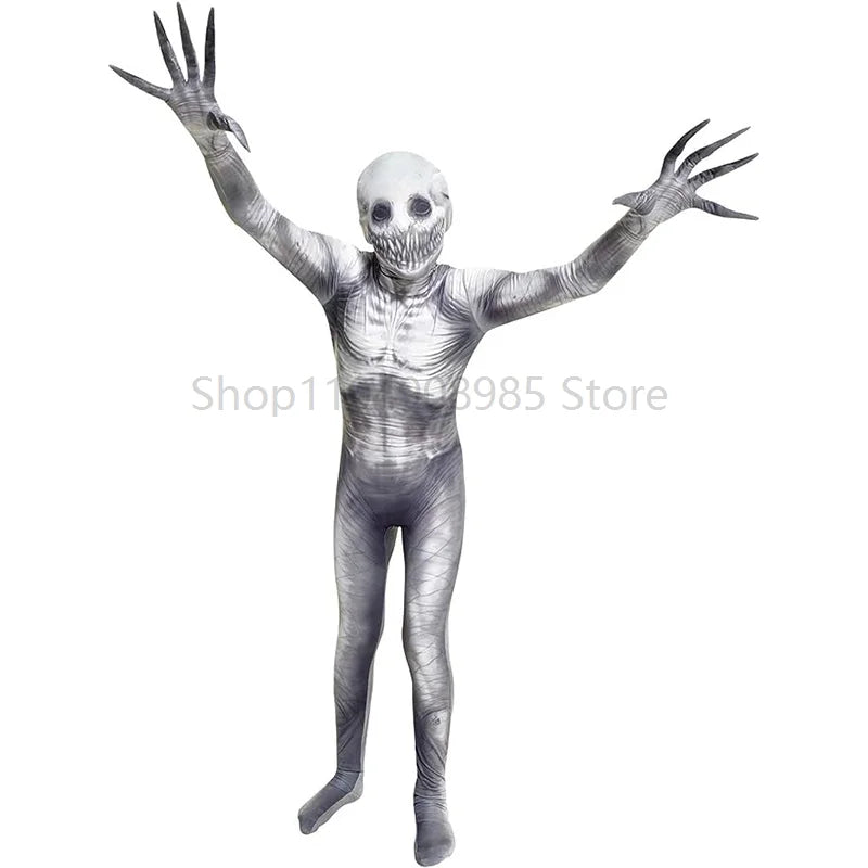 Children Horror Onesie Halloween Printed Zipper Costume Kids Party Performance Costume Dress Up Carnival