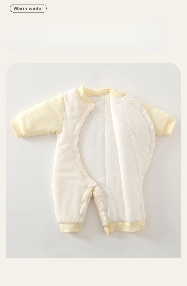 AYNIGIELL Baby Winter Clothing, Pure Cotton Thickened Warm Baby Cotton Clothing, 0-18 Months Newborn Baby Outdoor Clothing
