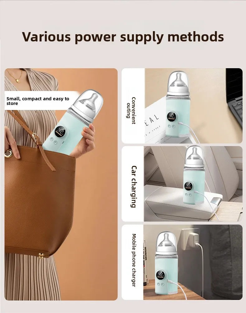 USB Baby Milk Warmer Baby Nursing Cup Heater Portable Smart Temperature Control Bottle Warmer Sleeve Outdoor Travel Accessories