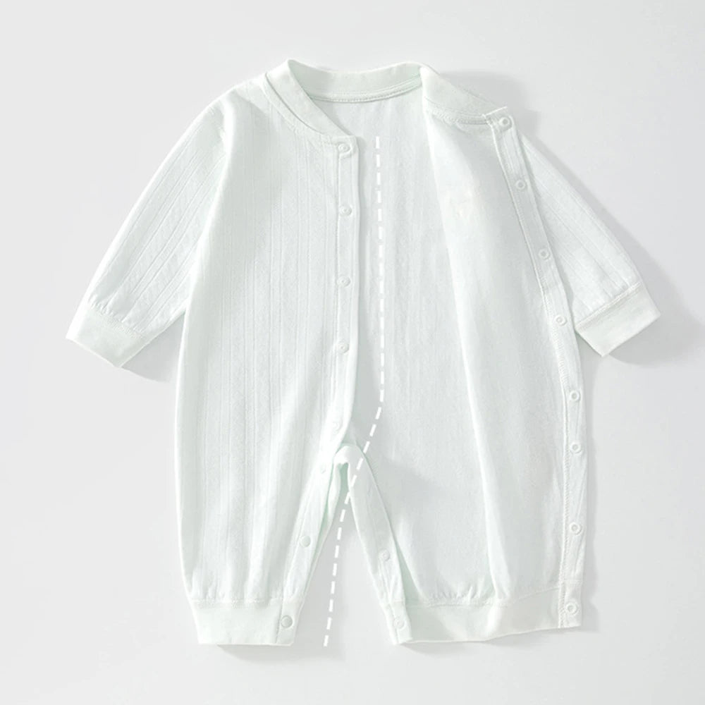 Baby Girl Clothes 100% Combed Cotton Spring Autumn Baby Boy Romper Solid Color Unisex Infant Jumpsuit Daily Wear