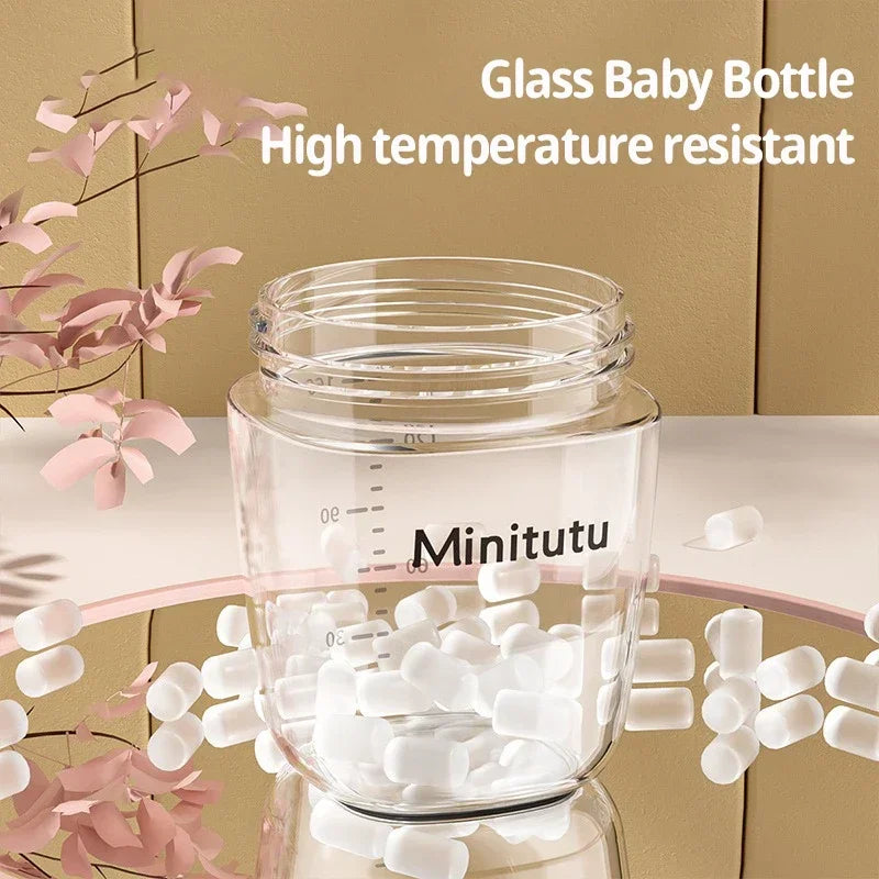 160ML/ 240ml Glass Milk Bottle for Newborn Babies Feeding Bottle Anti-Choke Baby Bottle Infant BPA Free 0-1Y