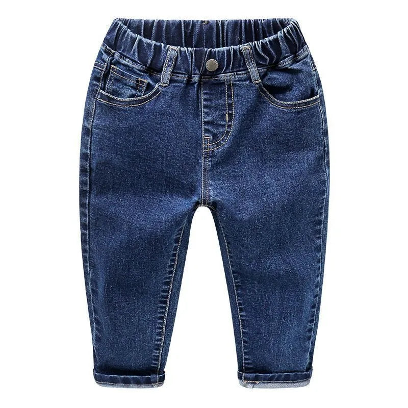 2026 Kids Boys Jeans BELLBELL Autumn 1-6Yrs Baby Boys Solid Denim Pant Winter Integrated Warm Toddler Infant Boys Trousers