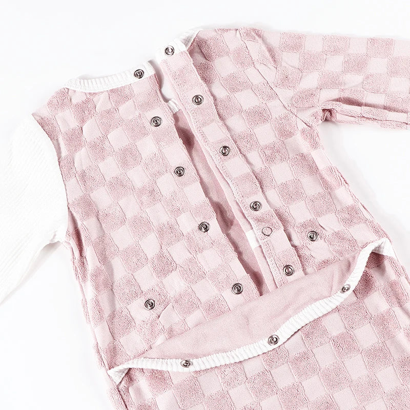 Baby romper kids clothes long sleeves colorblock footie baby overalls terry material boy/girl clothes for all season baby romper